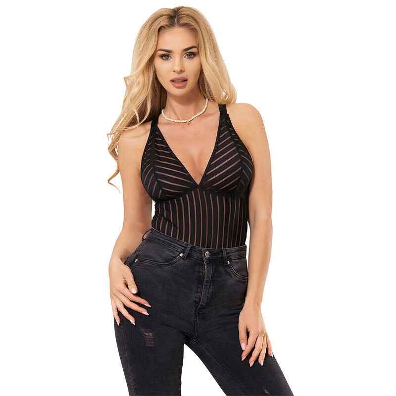 SUBBLIME - 954147 BODY MIT STRUMPFGÜRTEL SCHWARZ S/M - Vanelion Paradise