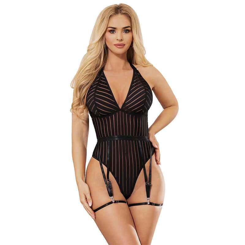 SUBBLIME - 954147 BODY MIT STRUMPFGÜRTEL SCHWARZ S/M - Vanelion Paradise