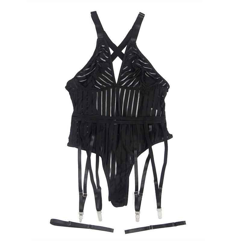 SUBBLIME - 954154 BODY MIT STRUMPFGÜRTEL SCHWARZ L/XL - Vanelion Paradise