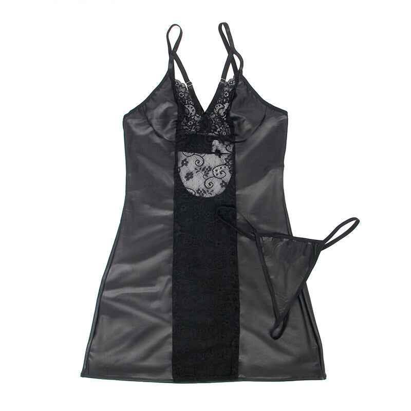 SUBBLIME - 954178 KLEID + TANGA LEDER SCHWARZ L/XL - Vanelion Paradise