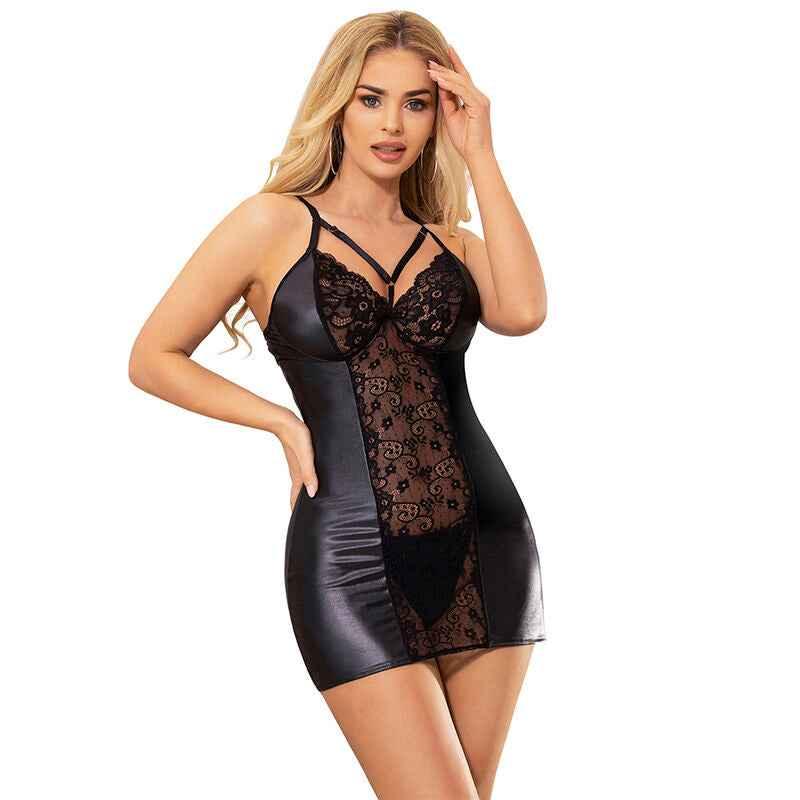 SUBBLIME - 954178 KLEID + TANGA LEDER SCHWARZ L/XL - Vanelion Paradise