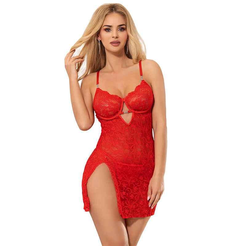 SUBBLIME - 954215 SPITZEN-BABYDOLL MIT VERSTELLBAREN TRÄGERN ROT L/XL - Vanelion Paradise