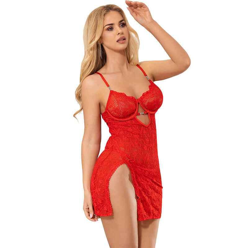 SUBBLIME - 954215 SPITZEN-BABYDOLL MIT VERSTELLBAREN TRÄGERN ROT L/XL - Vanelion Paradise