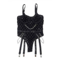 SUBBLIME - 9542277 BODY MIT KETTEN + STRUMPFGÜRTEL SCHWARZ L/XL - Vanelion Paradise