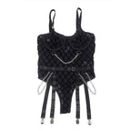 SUBBLIME - 9542277 BODY MIT KETTEN + STRUMPFGÜRTEL SCHWARZ L/XL - Vanelion Paradise