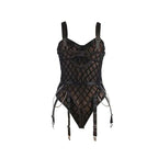 SUBBLIME - 9542277 BODY MIT KETTEN + STRUMPFGÜRTEL SCHWARZ L/XL - Vanelion Paradise