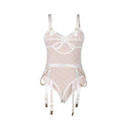 SUBBLIME - 954291 BODY MIT KETTEN + STRUMPFGÜRTEL WEISS L/XL - Vanelion Paradise