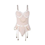 SUBBLIME - 954291 BODY MIT KETTEN + STRUMPFGÜRTEL WEISS L/XL - Vanelion Paradise
