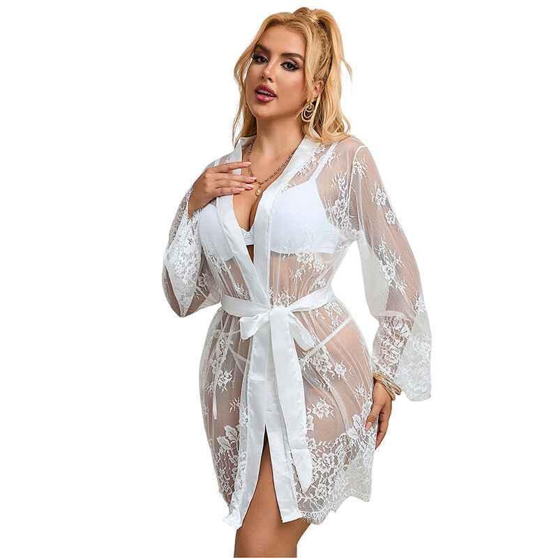 SUBBLIME - 954369 LANGÄRMELIGES NACHTHEMD MIT BLUMENMUSTER WEISS S/M - Vanelion Paradise