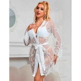 SUBBLIME - 954376 LANGÄRMELIGES NACHTHEMD MIT BLUMENMUSTER WEISS L/XL - Vanelion Paradise