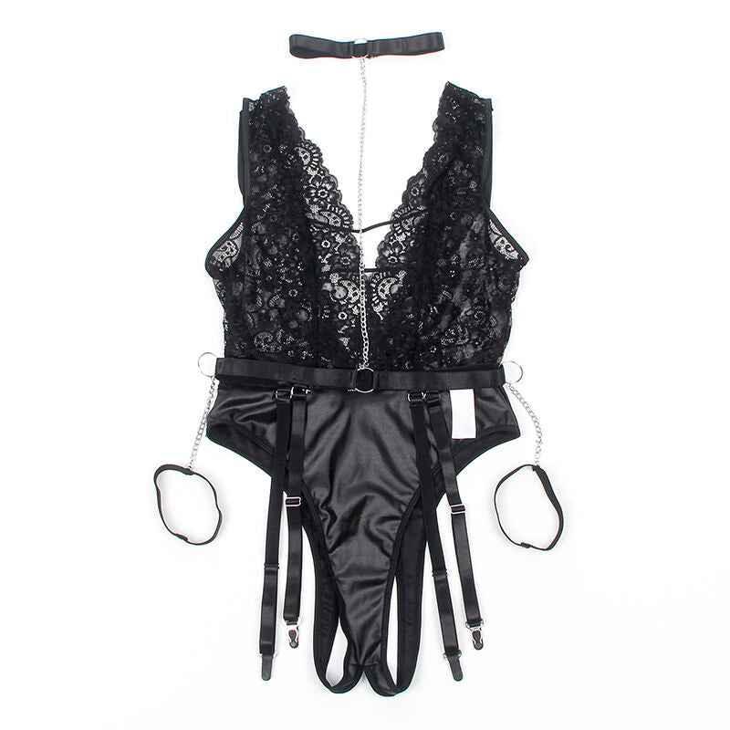 SUBBLIME - 954383 SEXY BODY MIT STRUMPFGÜRTEL SCHWARZ S/M - Vanelion Paradise