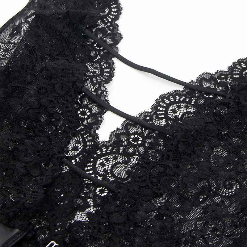 SUBBLIME - 954390 SEXY BODY MIT STRUMPFGÜRTEL SCHWARZ L/XL - Vanelion Paradise