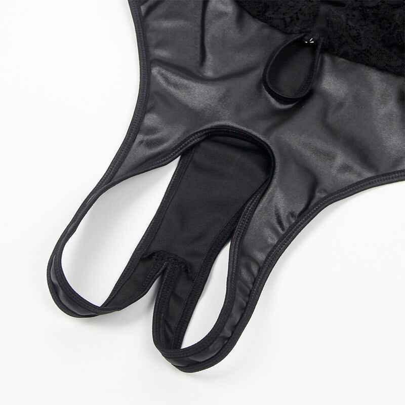SUBBLIME - 954390 SEXY BODY MIT STRUMPFGÜRTEL SCHWARZ L/XL - Vanelion Paradise