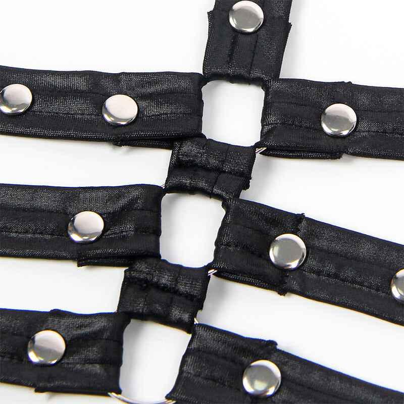 SUBBLIME - 954406 BONDAGE-KLEID AUS LEDER, SCHWARZ, S/M - Vanelion Paradise