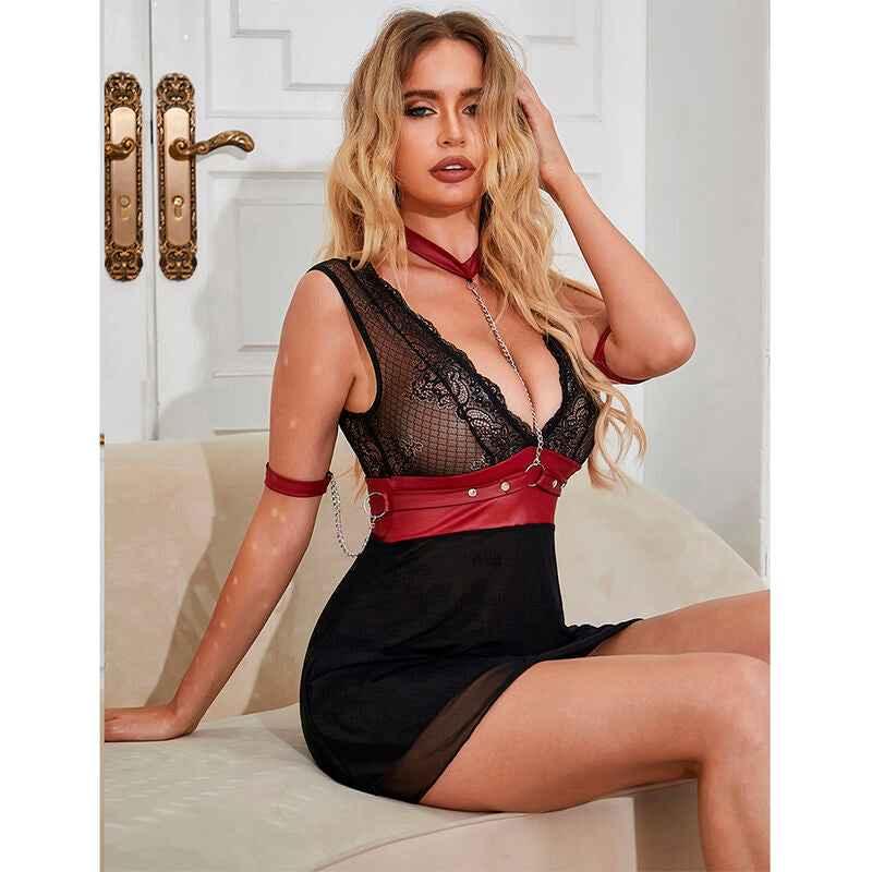 SUBBLIME - 954420 BONDAGE-KLEID AUS SPITZE SCHWARZ S/M - Vanelion Paradise