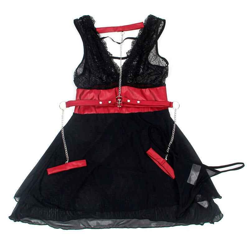 SUBBLIME - 954437 BONDAGE-KLEID AUS SPITZE SCHWARZ L/XL - Vanelion Paradise