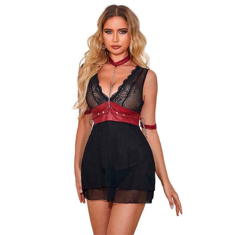 SUBBLIME - 954437 BONDAGE-KLEID AUS SPITZE SCHWARZ L/XL - Vanelion Paradise