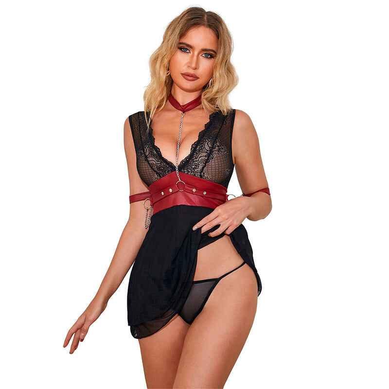 SUBBLIME - 954437 BONDAGE-KLEID AUS SPITZE SCHWARZ L/XL - Vanelion Paradise