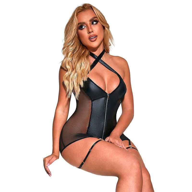 SUBBLIME - 954444 SEXY MESH KLEID LEDER SCHWARZ S/M - Vanelion Paradise