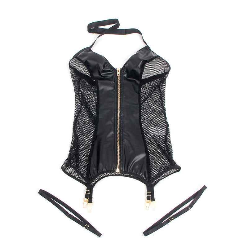 SUBBLIME - 954451 SEXY MESH KLEID LEDER SCHWARZ L/XL - Vanelion Paradise