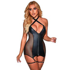 SUBBLIME - 954451 SEXY MESH KLEID LEDER SCHWARZ L/XL - Vanelion Paradise