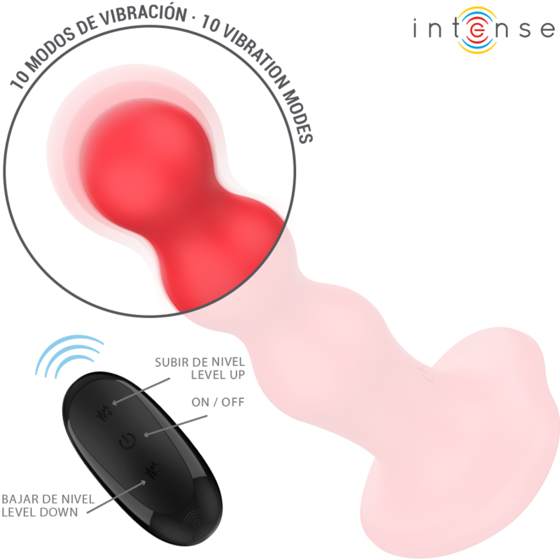 INTENSE - CODY VIBRATOR MIT SAUGNÄPFEN ROTE FERNBEDIENUNG