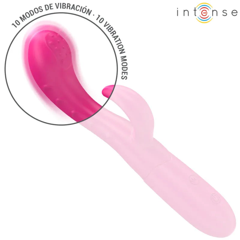 INTENSE - AMARA VIBRATOR MIT STIMULIERENDER ZUNGE 10 VIBRATIONEN ROSA - Vanelion Paradise
