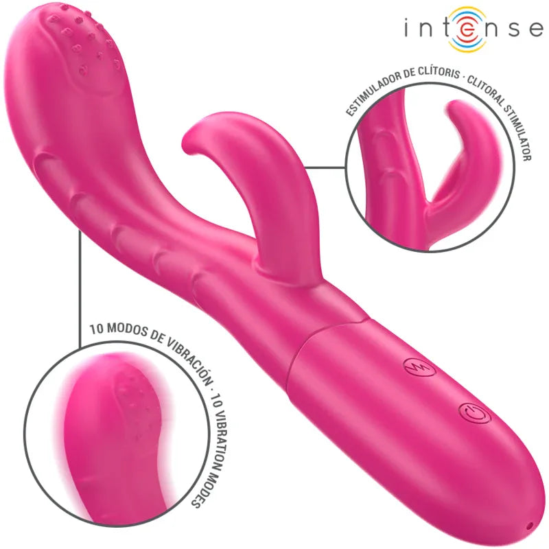 INTENSE - AMARA VIBRATOR MIT STIMULIERENDER ZUNGE 10 VIBRATIONEN ROSA - Vanelion Paradise