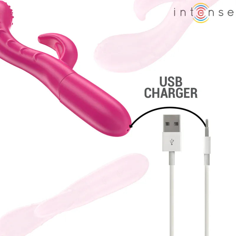 INTENSE - AMARA VIBRATOR MIT STIMULIERENDER ZUNGE 10 VIBRATIONEN ROSA - Vanelion Paradise