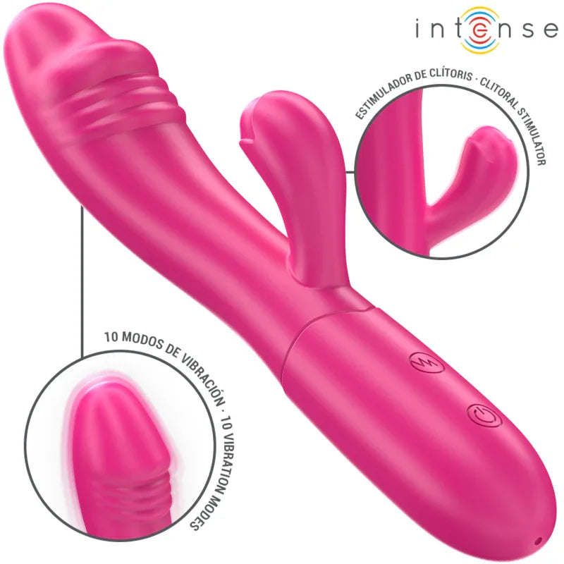 INTENSE - IVY FLEXIBLER VIBRATOR 10 VIBRATIONEN MIT STIMULIERENDER ZUNGE ROSA - Vanelion Paradise