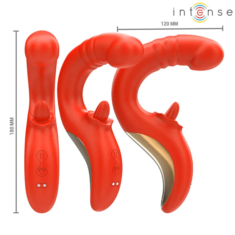 INTENSE - PAULINA VIBRATOR UND STIMULATOR IN U-FORM ROT - Vanelion Paradise