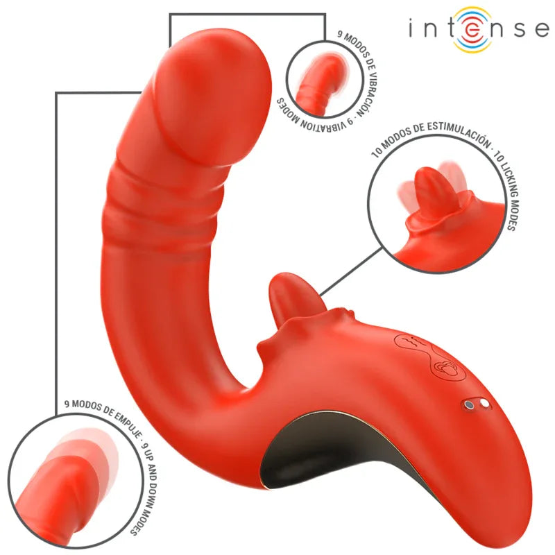 INTENSE - PAULINA VIBRATOR UND STIMULATOR IN U-FORM ROT - Vanelion Paradise