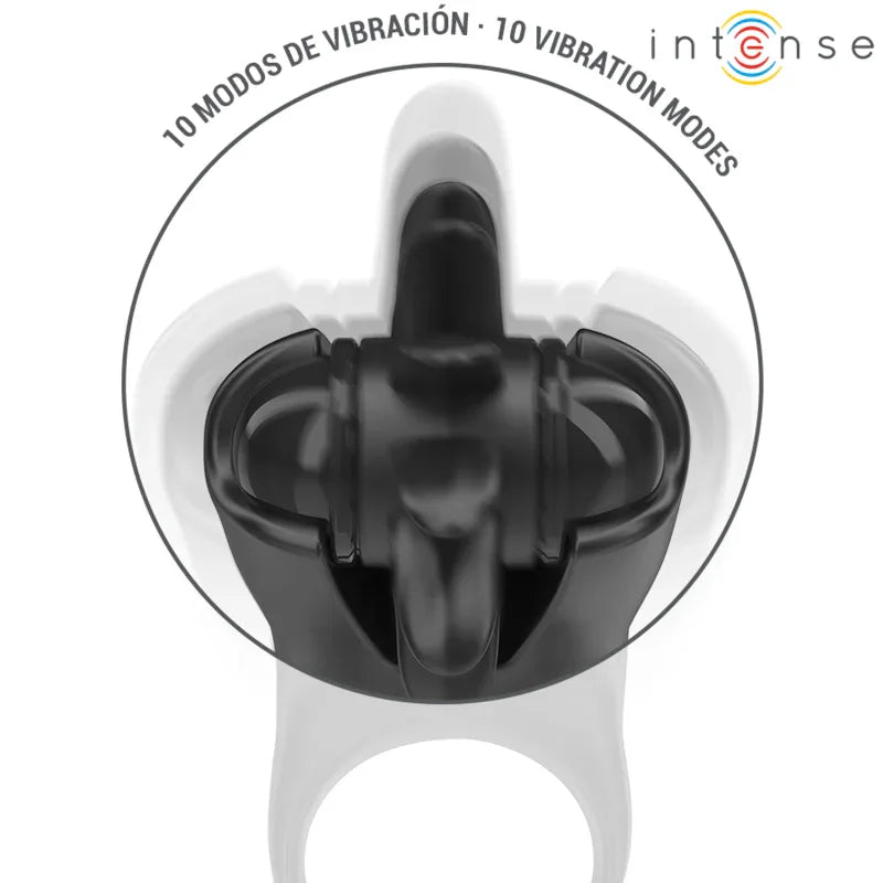 INTENSE - MABEL VIBRATIONSRING 10 VIBRATIONEN MIT KLITORISSTIMULATOR SCHWARZ - Vanelion Paradise