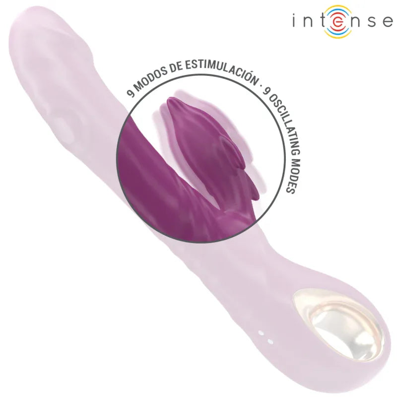 INTENSE - HALLE MULTIFUNKTIONSVIBRATOR MIT DELFIN-STIMULIERENDER ZUNGE LILA - Vanelion Paradise