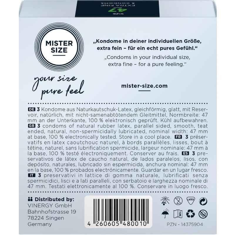 MISTER SIZE - KONDOME GRÖSSE XS 47 MM (3 EINHEITEN) - Vanelion Paradise