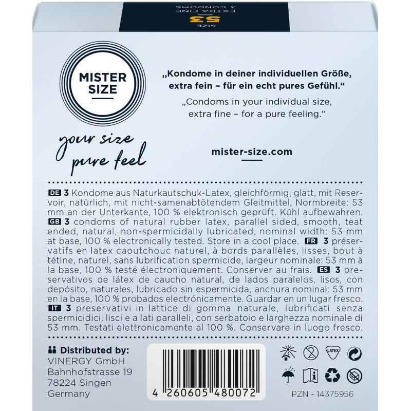 MISTER SIZE - KONDOMGRÖSSE M 53 MM (3 EINHEITEN) - Vanelion Paradise