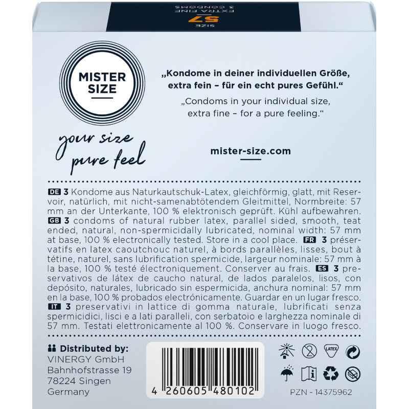 MISTER SIZE - KONDOMGRÖSSE L 57 MM (3 EINHEITEN) - Vanelion Paradise