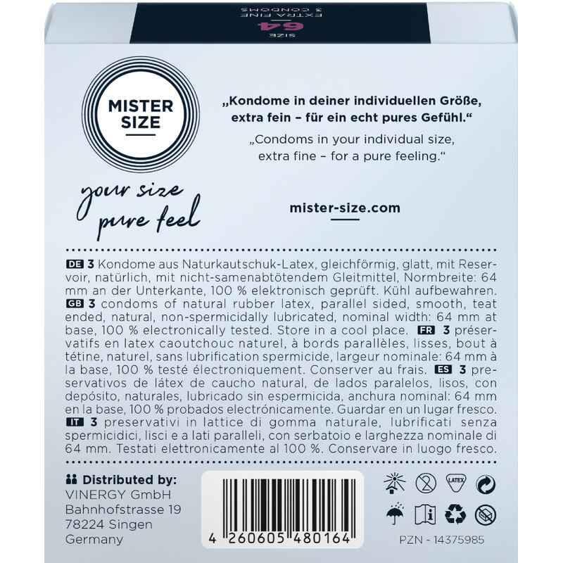 MISTER SIZE - KONDOME GRÖSSE XXL 64 MM (3 EINHEITEN) - Vanelion Paradise
