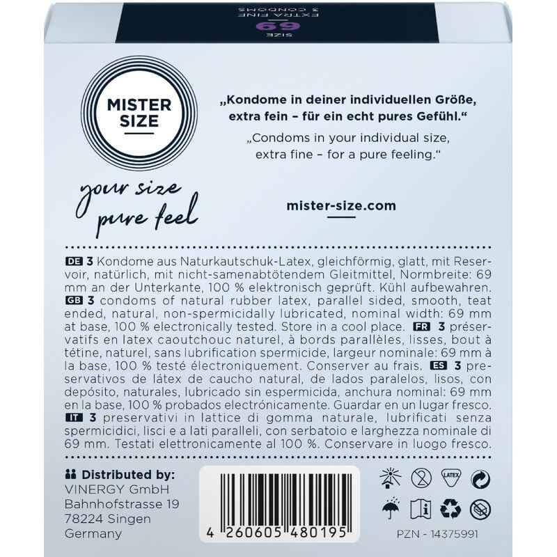 MISTER SIZE - KONDOME GRÖSSE XXXL 69 MM (3 EINHEITEN) - Vanelion Paradise