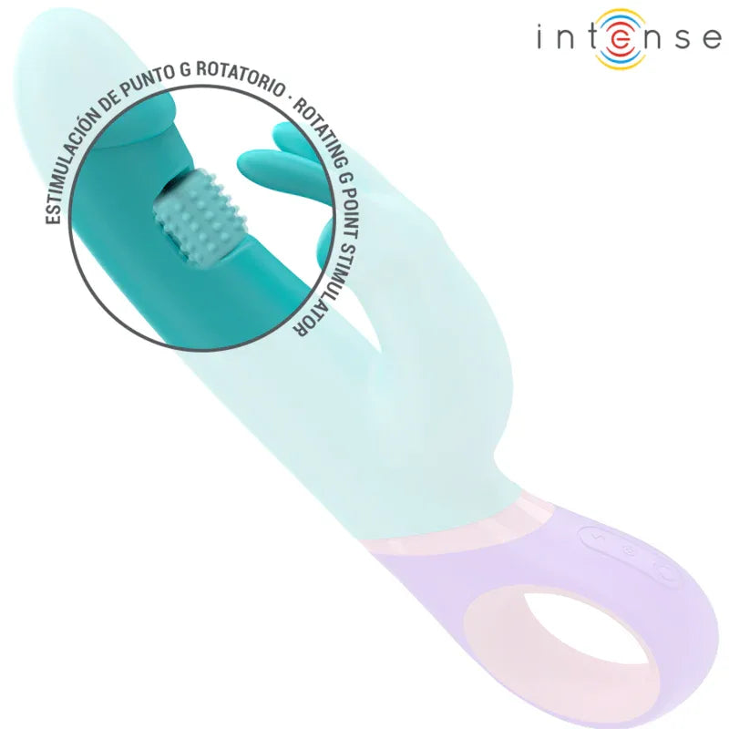 INTENSE - MONICA RABBIT VIBRATOR MIT ROTIERENDEM G-SPOT-STIMULATOR BLAU - Vanelion Paradise