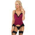 LIVCO CORSETTI FASHION - AGRAFENA CF 90436 KORSETT + TANGA BURGUNDER L/XL - Vanelion Paradise