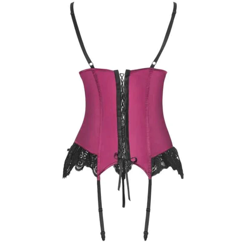 LIVCO CORSETTI FASHION - AGRAFENA CF 90436 KORSETT + TANGA BURGUNDER L/XL - Vanelion Paradise