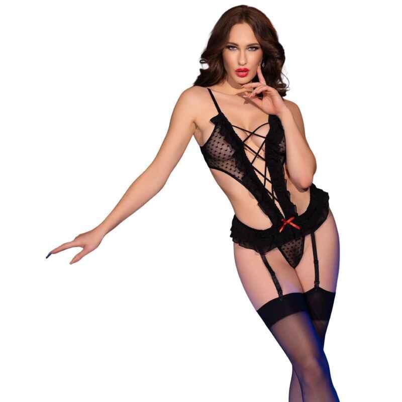 CHILIROSE - CR 4729 BODY + STRÜMPFE SCHWARZ L/XL - Vanelion Paradise