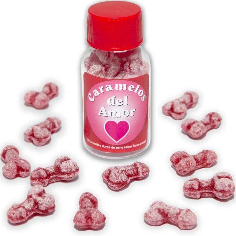 DIABLO PICANTE - 12 PENISFÖRMIGE LIEBESBONBONS ERDBEERE/KIRSCHE - Vanelion Paradise