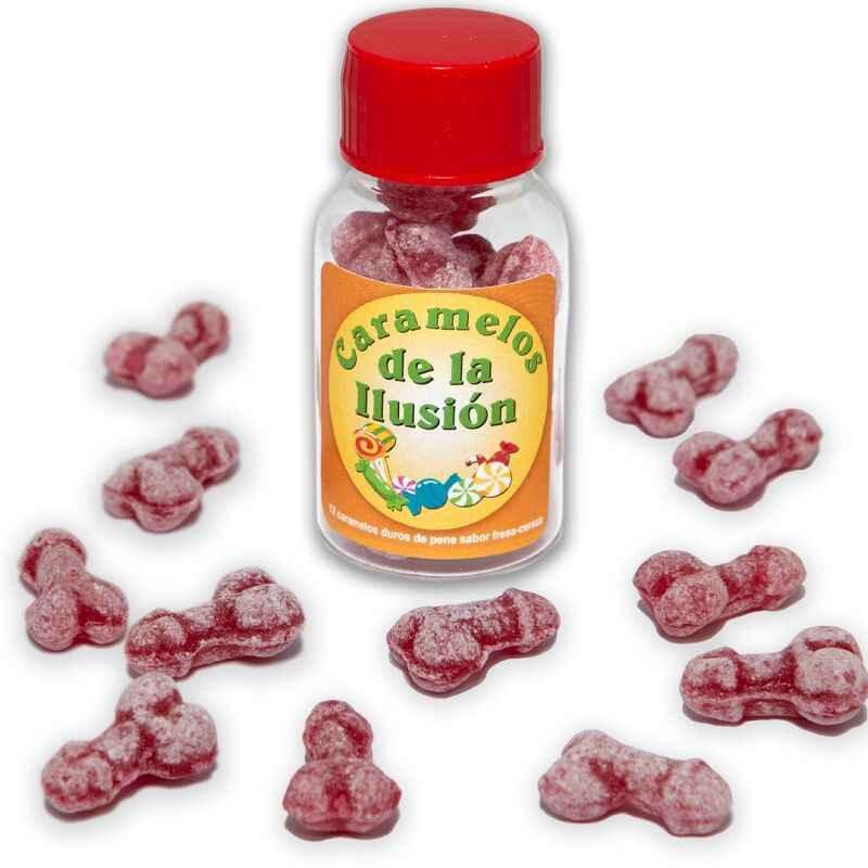 DIABLO PICANTE - 12 PENISFÖRMIGE ILLUSIONSBONBONS ERDBEERE/KIRSCHE - Vanelion Paradise