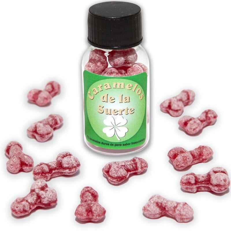 DIABLO PICANTE - 12 PENISFÖRMIGE GLÜCKSBONBONS ERDBEERE/KIRSCHE - Vanelion Paradise