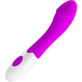 Gebogener Silikonschaft des Pretty Love Elemental mit geriffelter Spitze in Lila