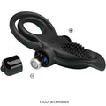 PRETTY LOVE - DOPPELTER VIBRATIONSRING + KLITORISSTIMULATOR 10 VIBRATIONEN SCHWARZ - Vanelion Paradise