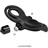 PRETTY LOVE - DOPPELTER VIBRATIONSRING + KLITORISSTIMULATOR 10 VIBRATIONEN SCHWARZ - Vanelion Paradise