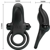 PRETTY LOVE - DOPPELTER VIBRATIONSRING + KLITORISSTIMULATOR 10 VIBRATIONEN SCHWARZ - Vanelion Paradise